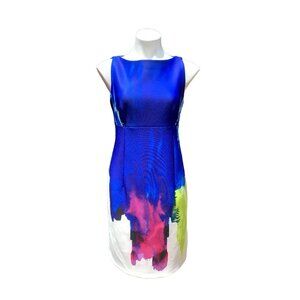 Milly Abstract Watercolor Scuba Sheath Dress Resort 2014 Cocktail Size 10